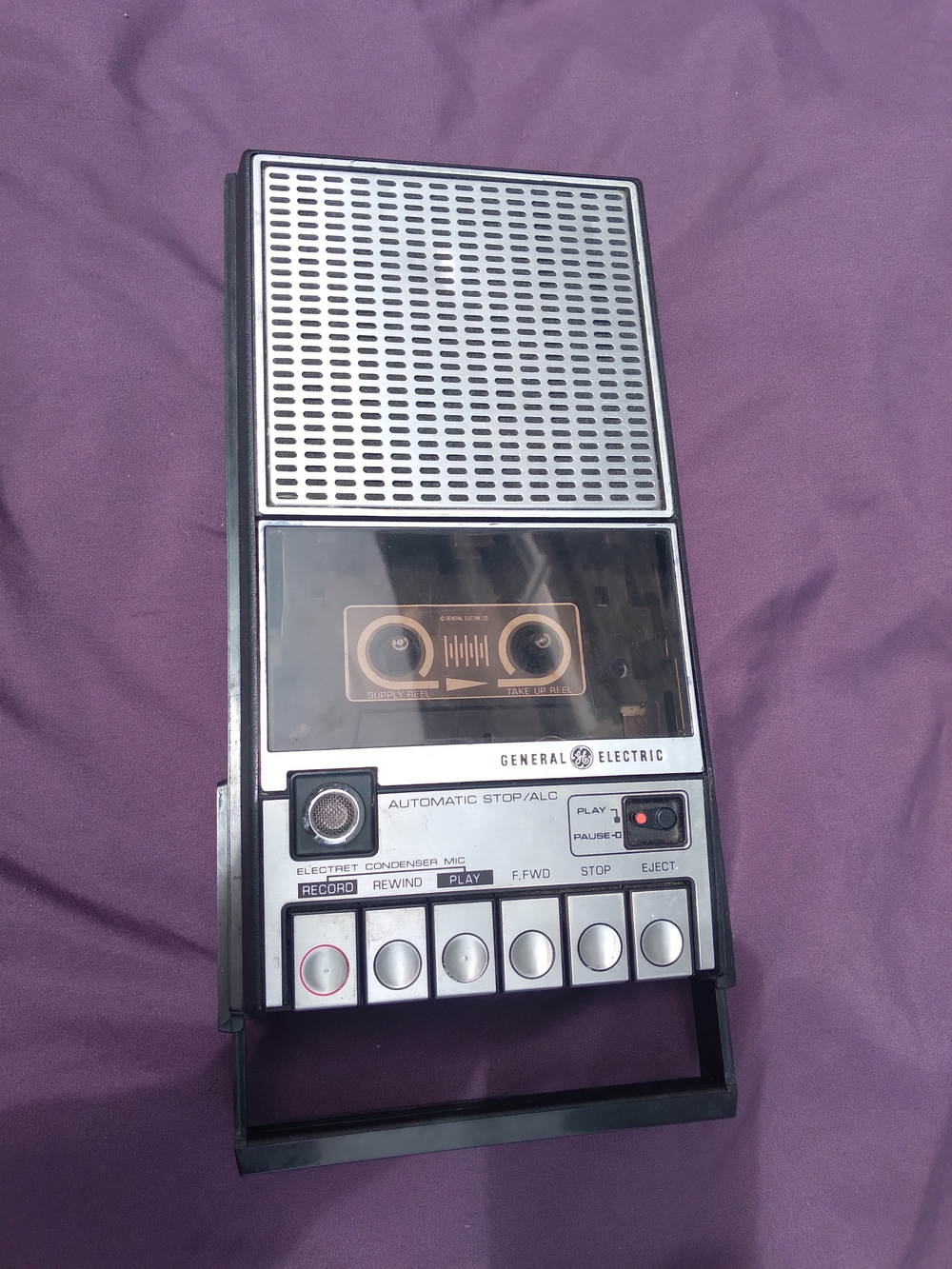 General Electric Portable Cassette Recorder - Black/Silver